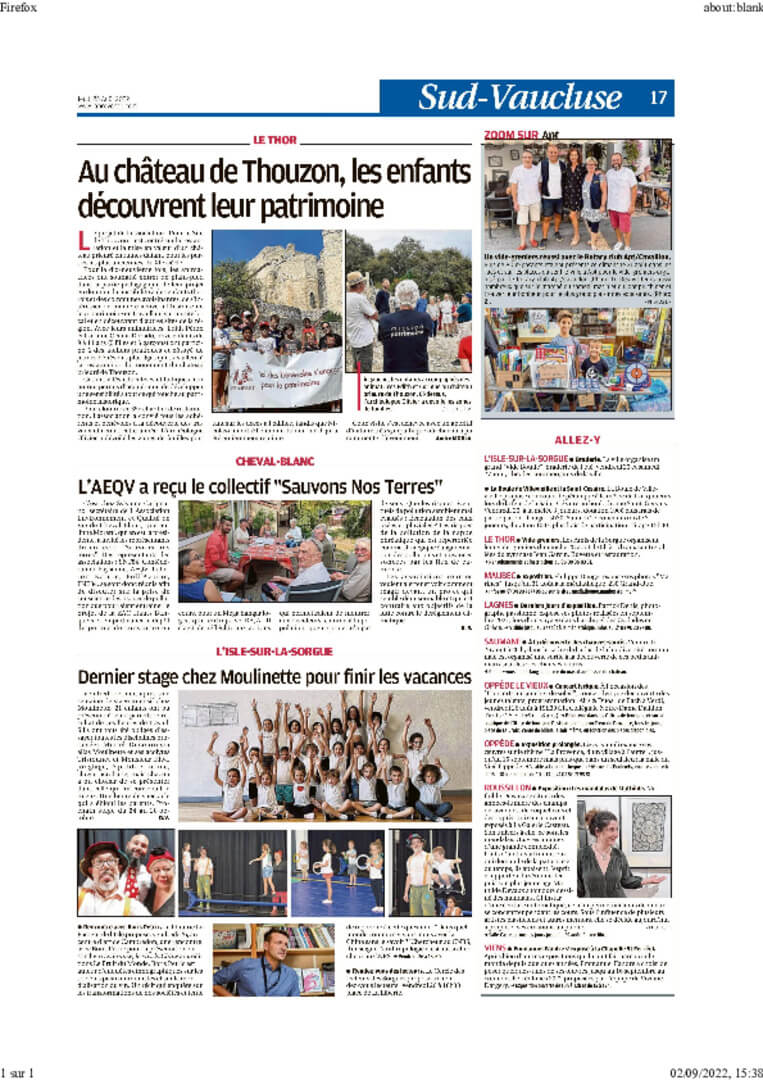 la Provence 25 08 22 réunion AEQV et SNT | AEQV