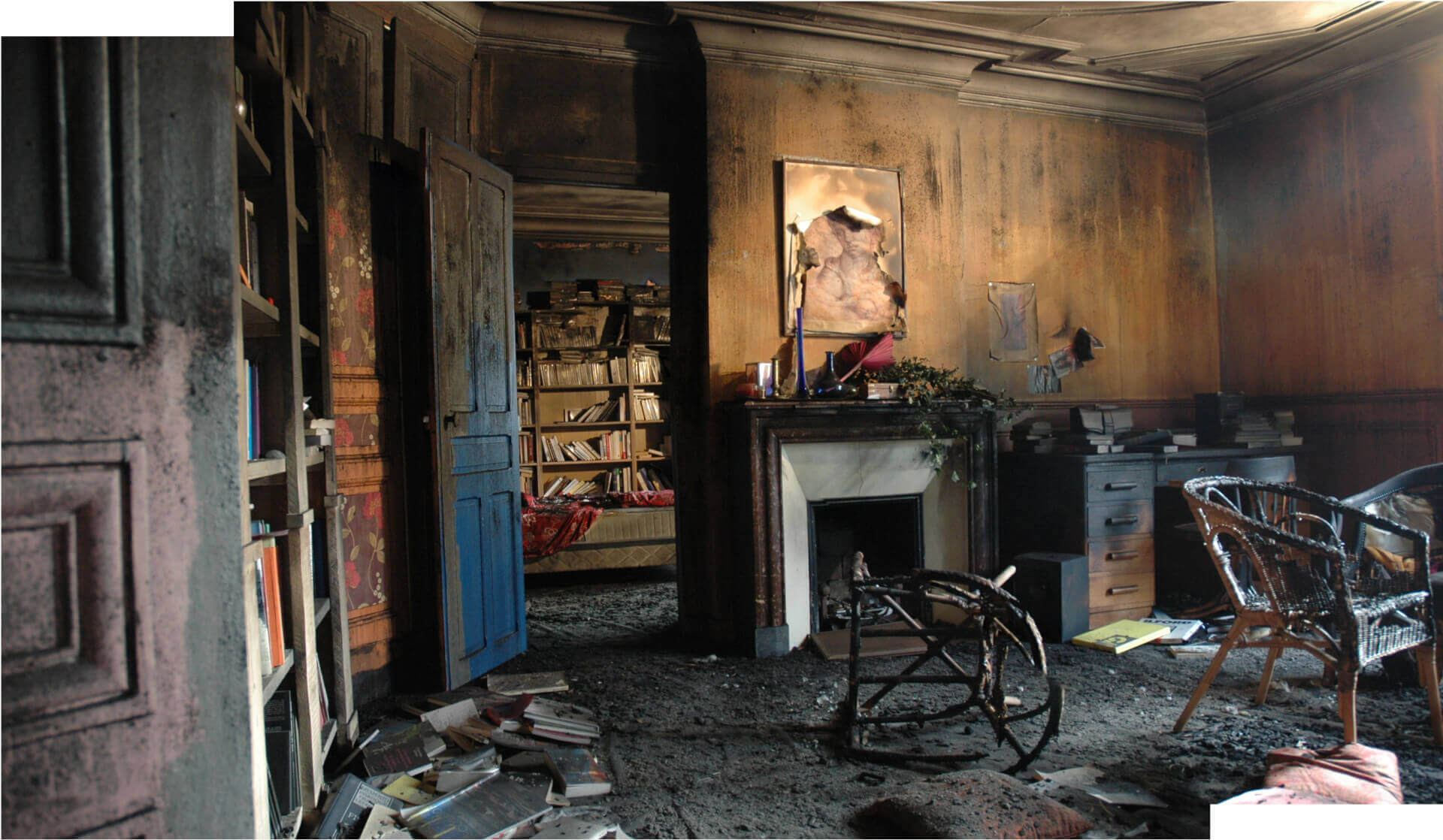 Décor "appartement brulé" Patines incendie | Fred et Fred Lapierre