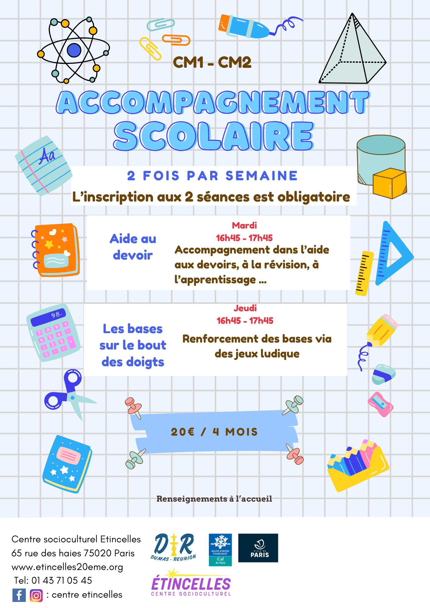 Aide aux devoirs 2025-2026 | Etincelles