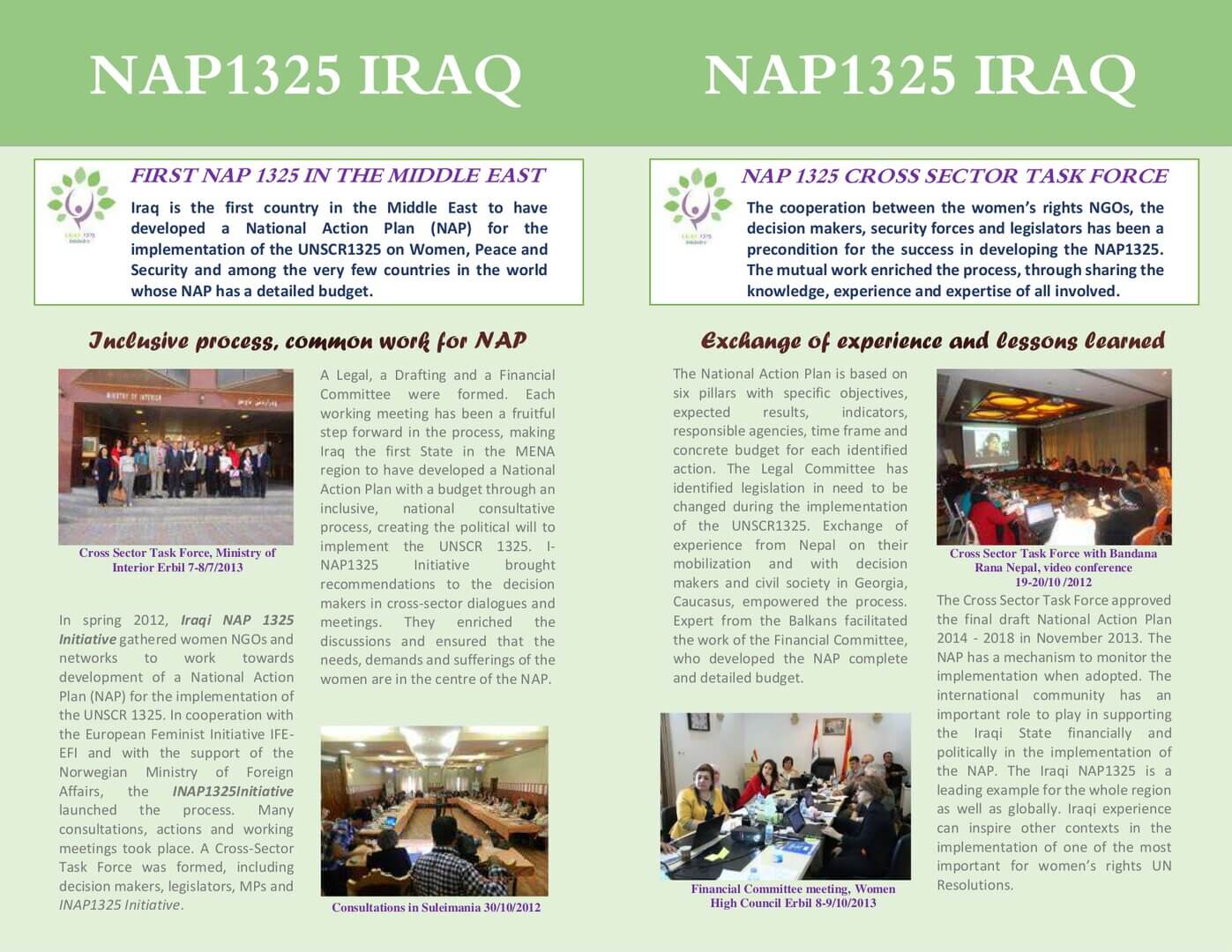 Booklet: National Action Plan 1325 Iraq | EFI - EuroMed Feminist Initiative