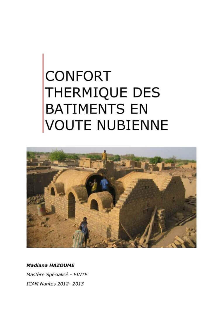 Étude "Confort thermique des bâtiments en voûte nubienne | La Voûte Nubienne
