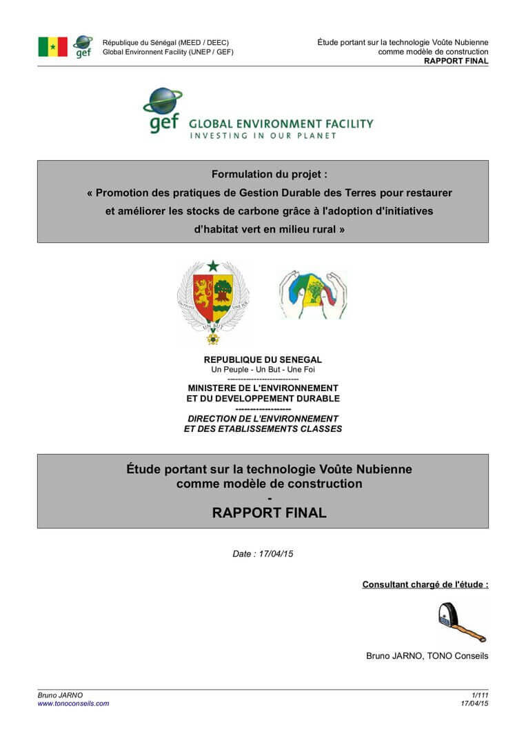 Étude portant sur la technologie Voûte Nubienne comme modèle de construction | La Voûte Nubienne