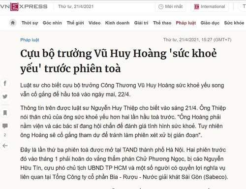 Sức khỏe thuộc hạ Nguyễn Tấn Dũng trong tù đáng lo… | Vietnam Fraternité