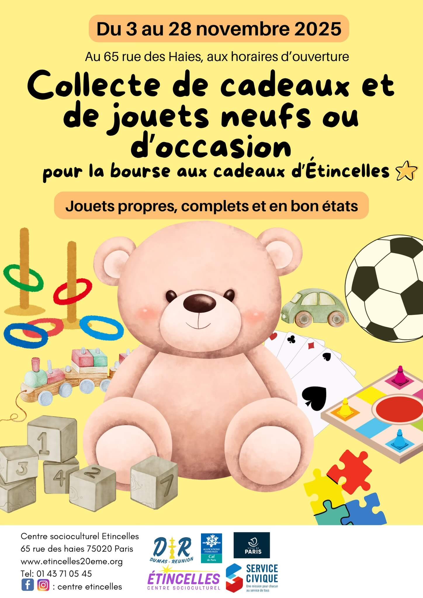 Collecte de cadeaux et de jouets | Etincelles