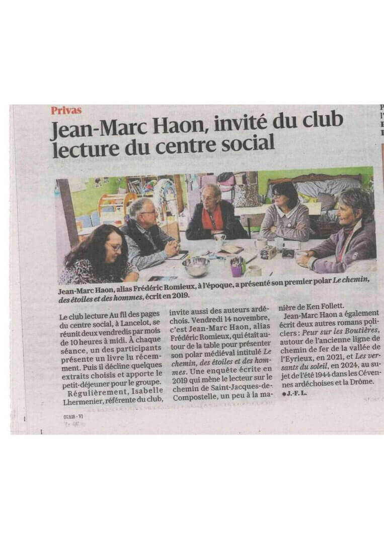 Article du Dauphiné Libéré du 16/11/2025 - Club de lecture | Couleurs des Liens