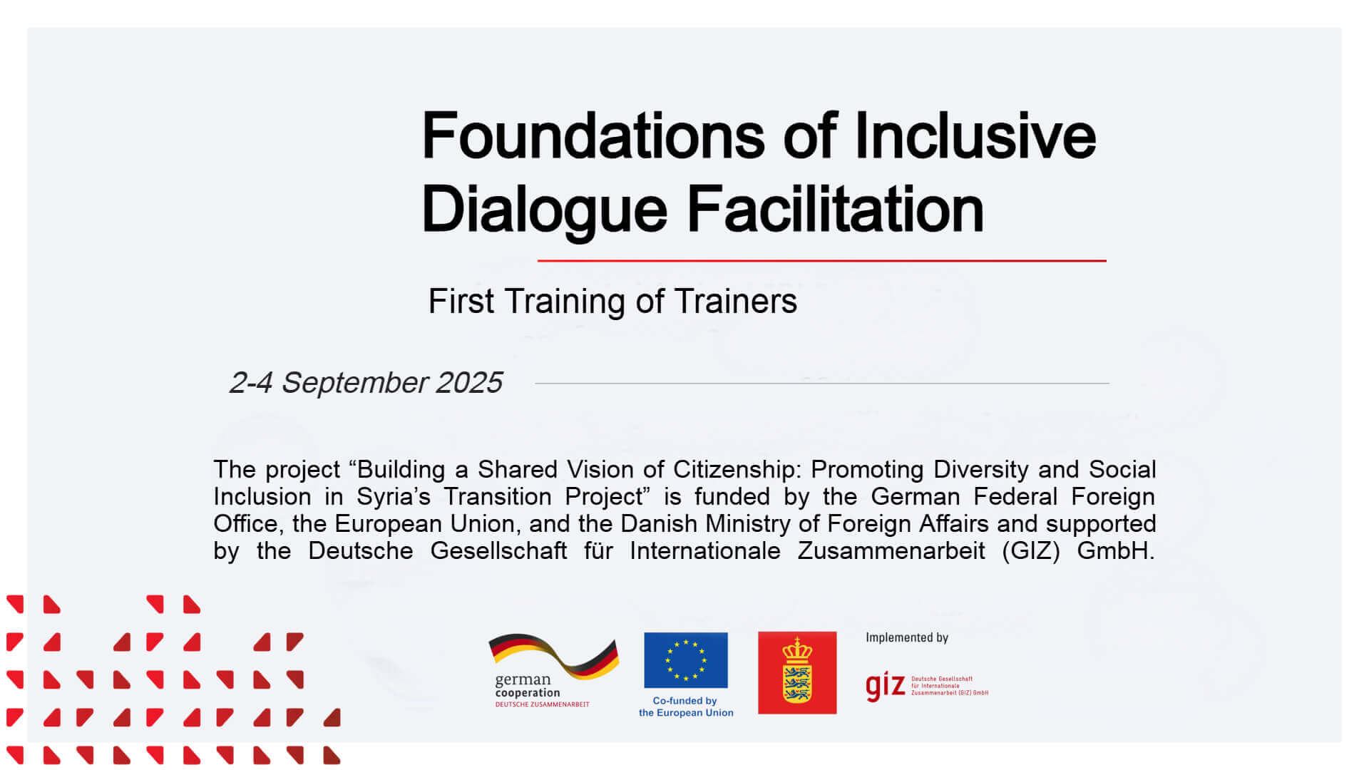 First Training of Trainers: Foundations of Inclusive Dialogue Facilitation | EFI - EuroMed Feminist Initiative