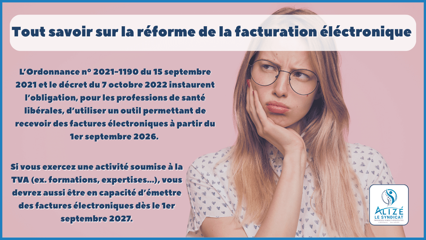 [ Tout savoir sur la réforme de la facturation électronique ] | Alizé - Syndicat de kinésithérapeutes