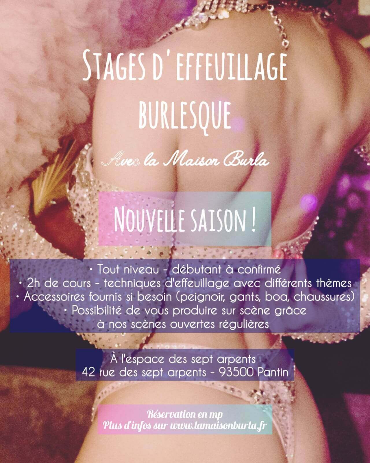 Stages d'Effeuillage Burlesque | La Maison Burla