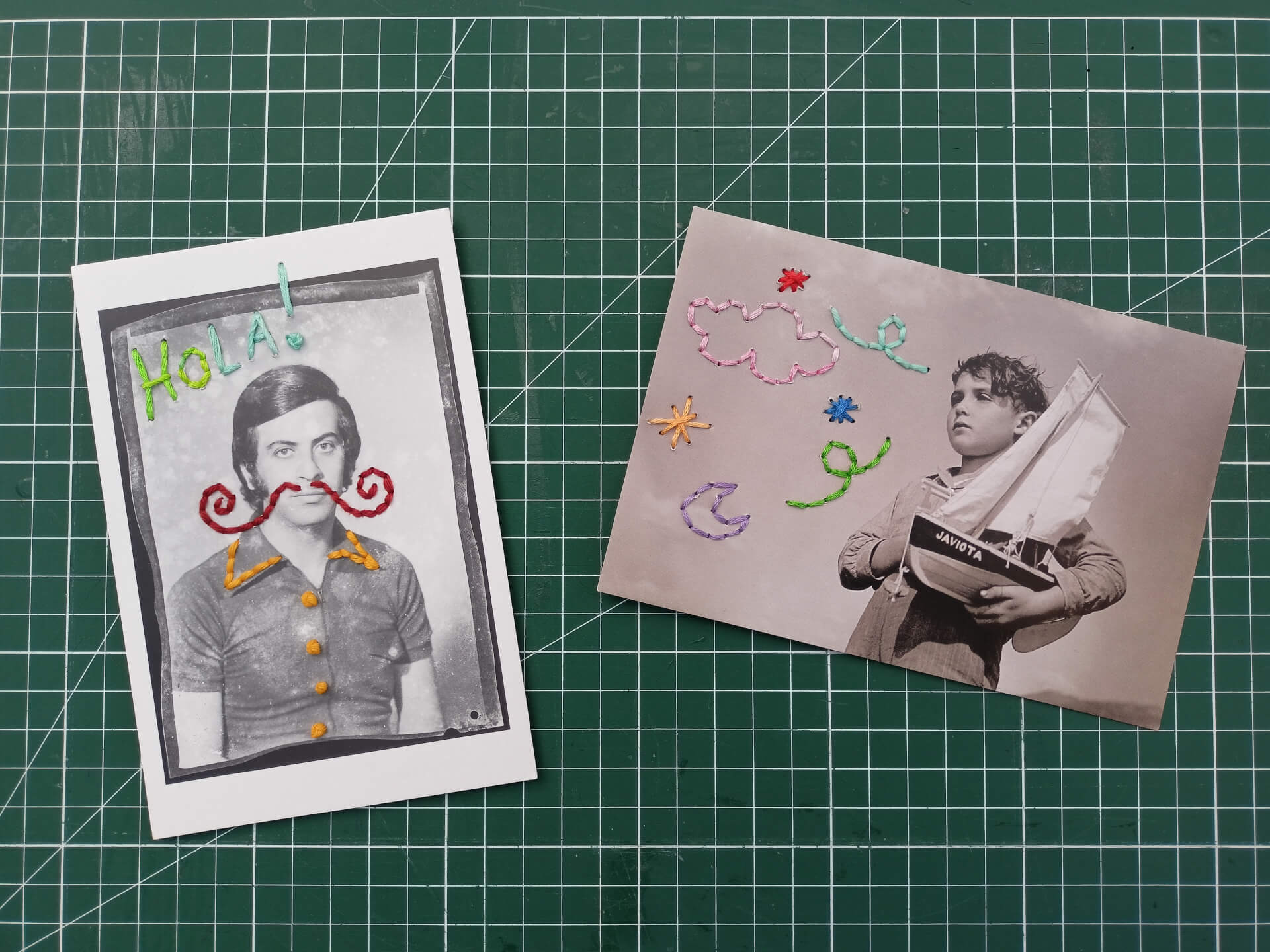 ATELIER / broderie sur carte postale / 5€ | La Venelle
