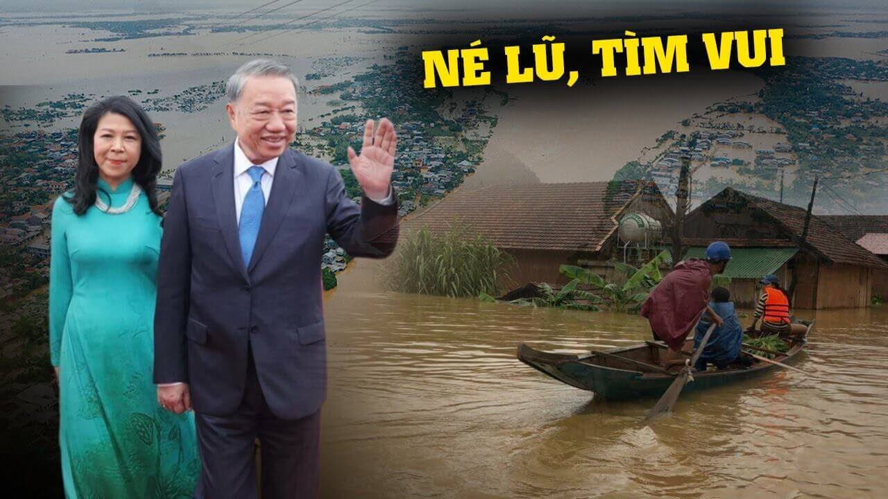 MIỀN TRUNG CHƯA KỊP GƯỢNG DẬY, VỢ CHỒNG TÔ LÂM ĐÃ XÚNG XÍNH LÊN ĐƯỜNG DỰ DUYỆT BINH Ở LÀO