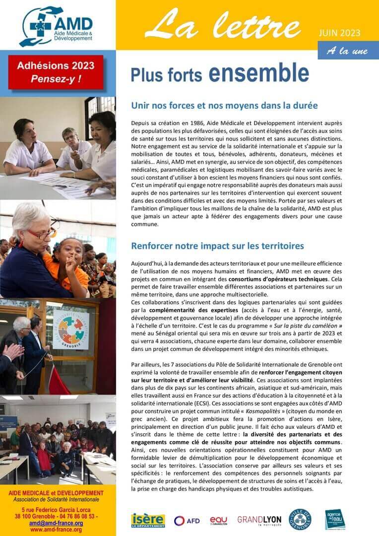AMD LETTRE 2023 05 | Aide Médicale et Développement - AMD