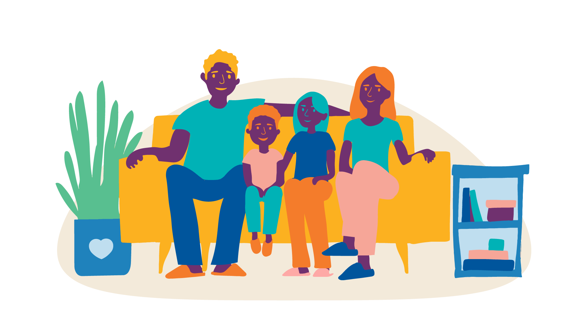 Famille installée au salon | Emmaüs Défi