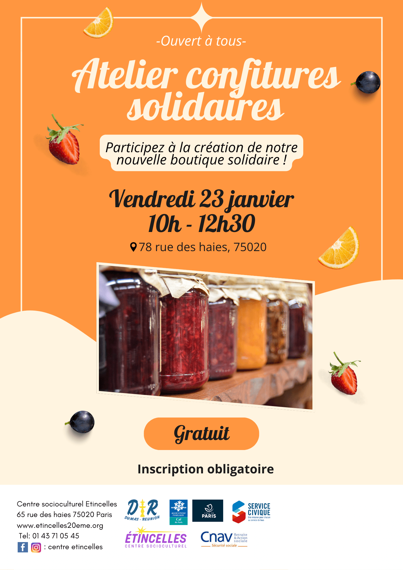 Atelier confitures solidaires | Etincelles