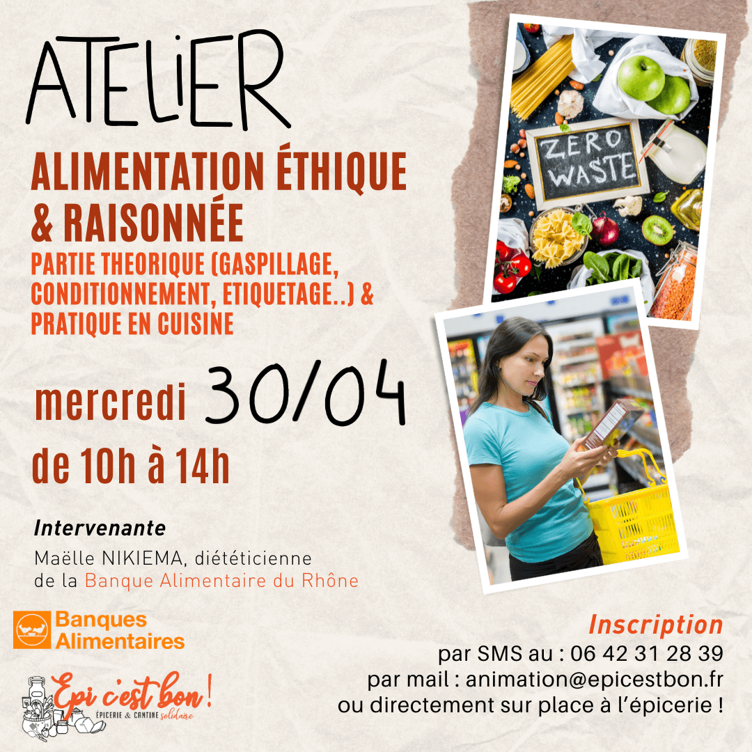 Ateliers BA : alimentation éthique et raisonnée (repas partagé) | Epi c'est bon