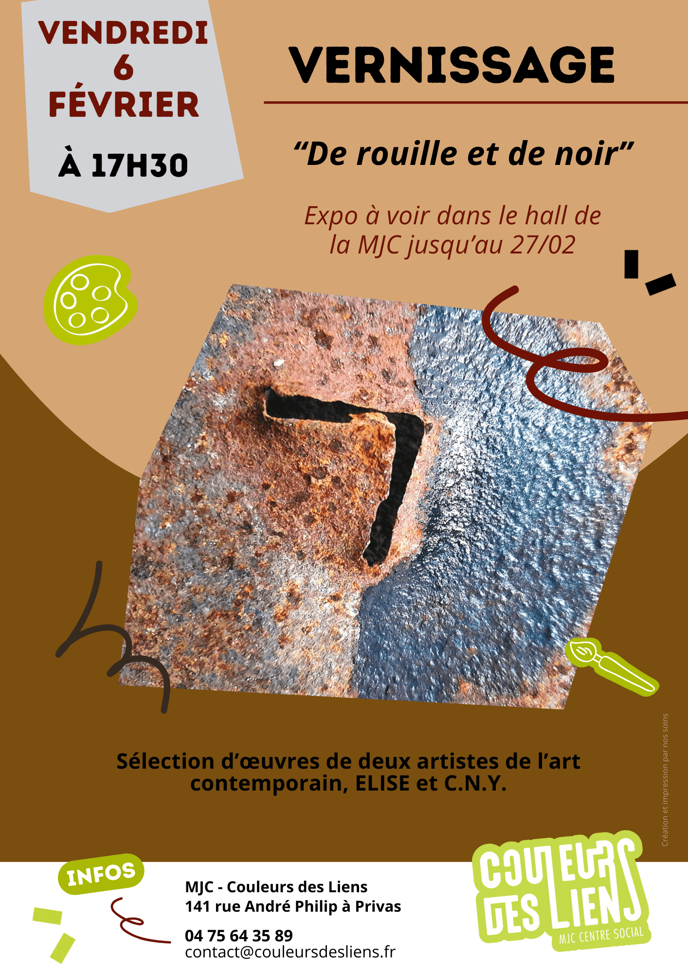 Vernissage de l'exposition du mois de février : "De rouille et de noir" | Couleurs des Liens