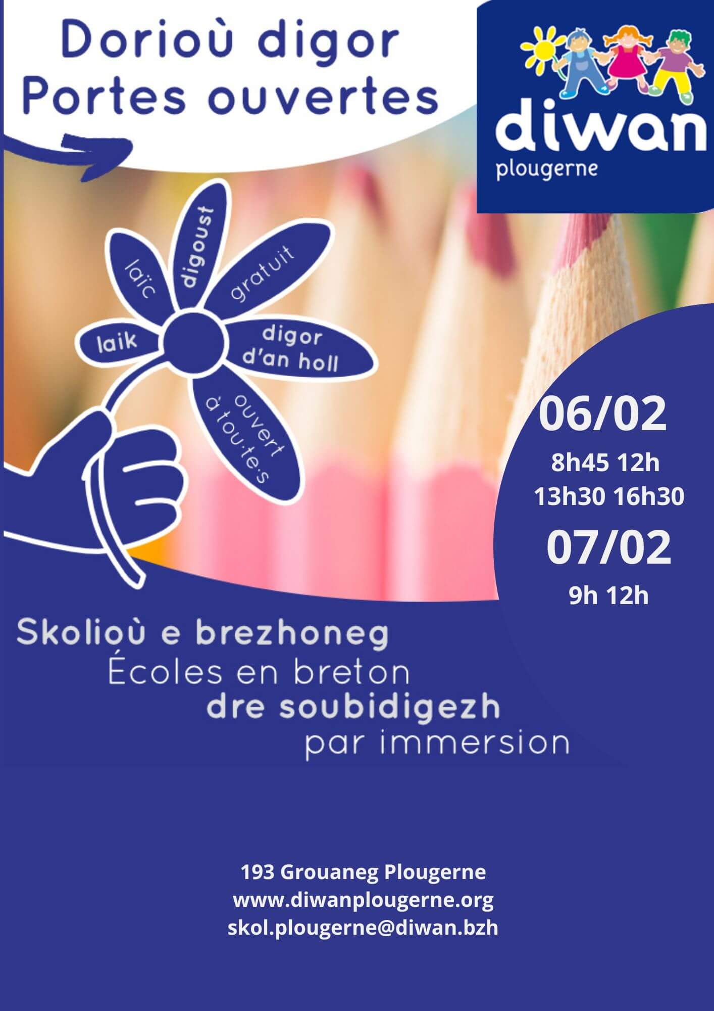 Portes ouvertes / Dorioù digor | Skoazell Diwan Plougerne