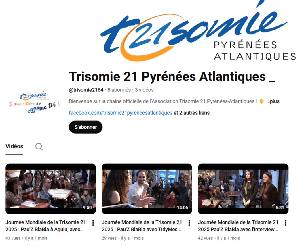 Trisomie 21 Pyrénées Atlantiques sur You Tube! | Trisomie 21 Nouvelle Aquitaine