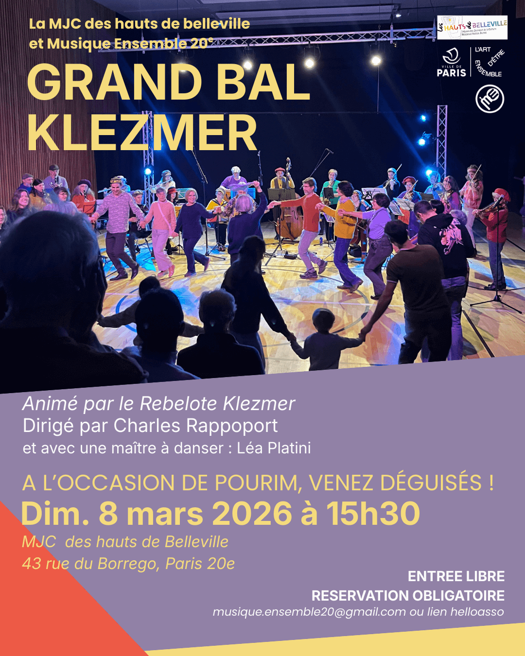 Grand bal klezmer déguisé | Agenda du quartier