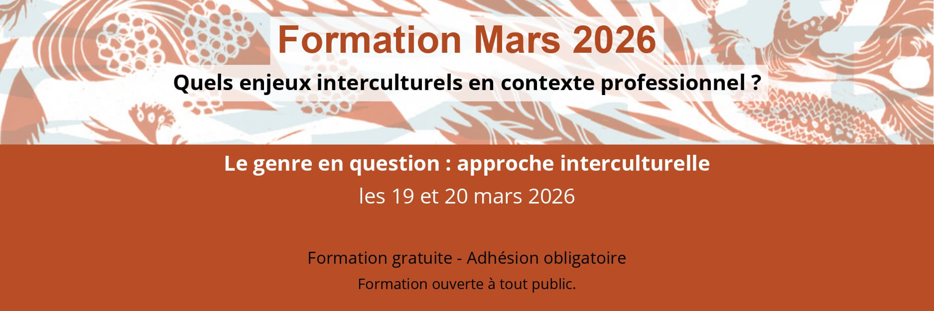 Formation Genre en question : approche interculturelle | Agenda du quartier