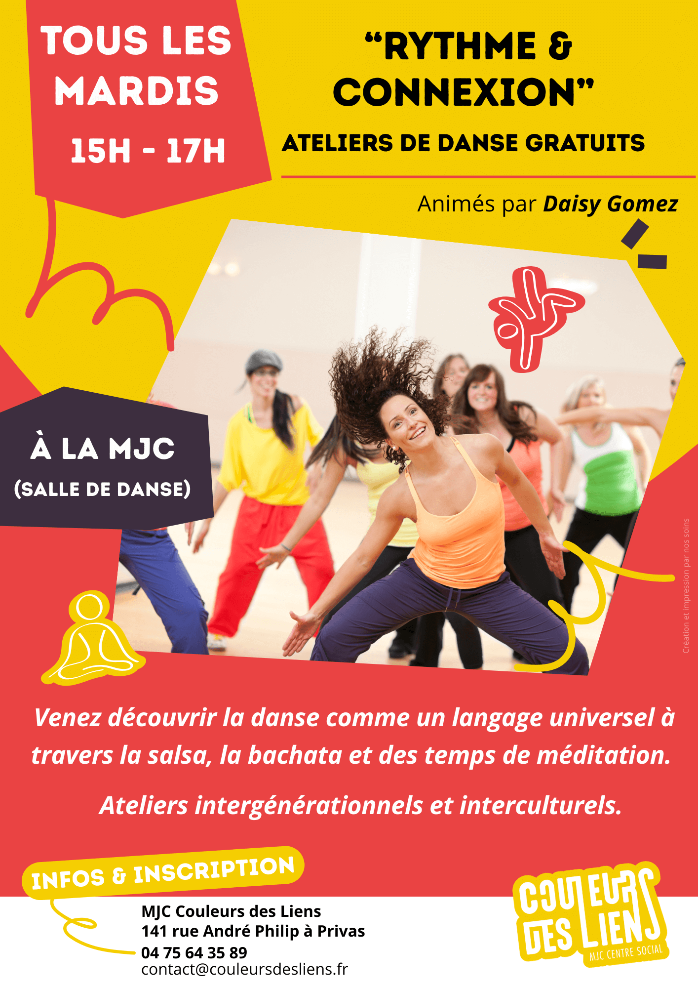 NOUVEAU – Ateliers de danse gratuits | Couleurs des Liens