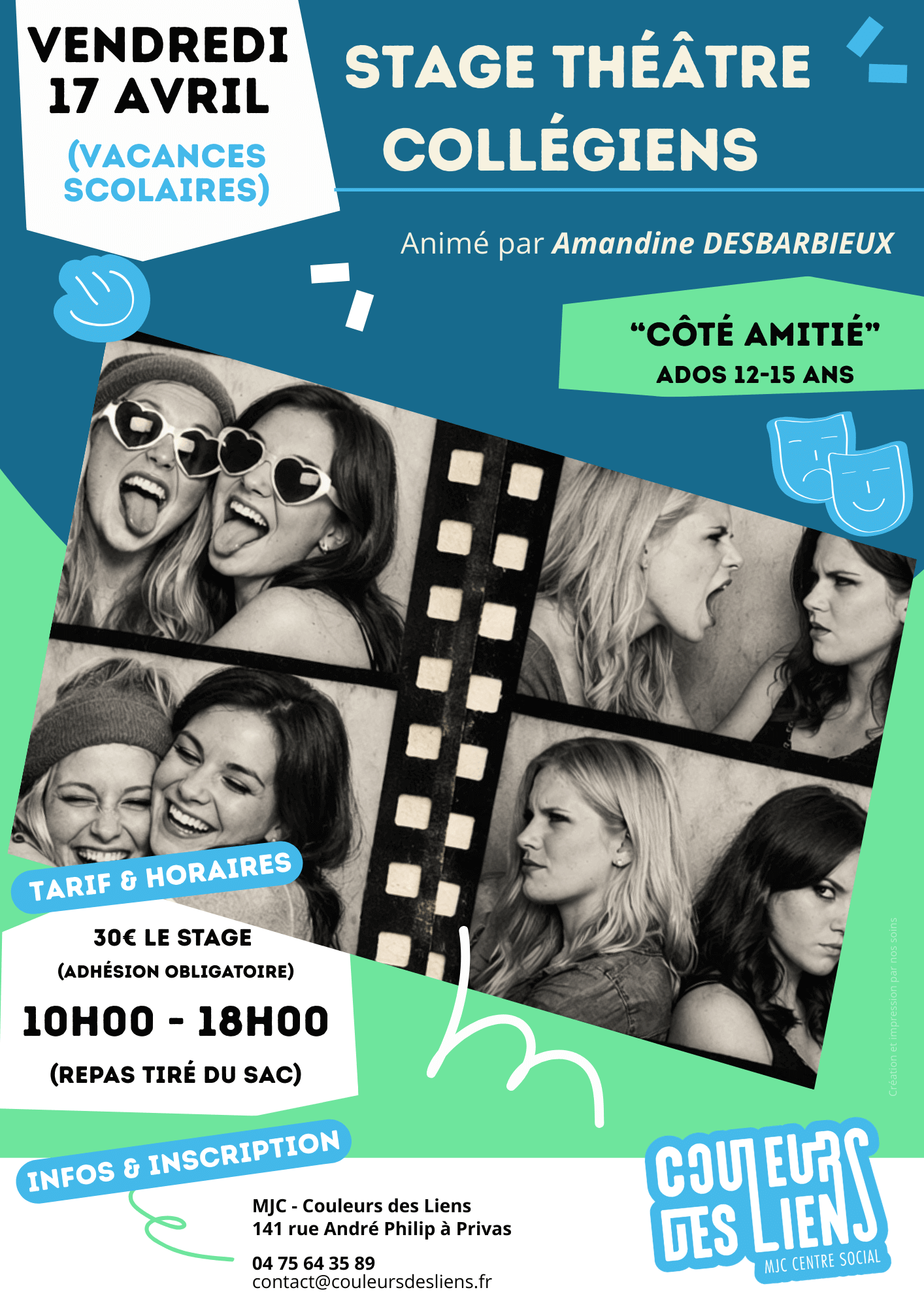 Stage de théâtre ados : "Côté amitié" | Couleurs des Liens