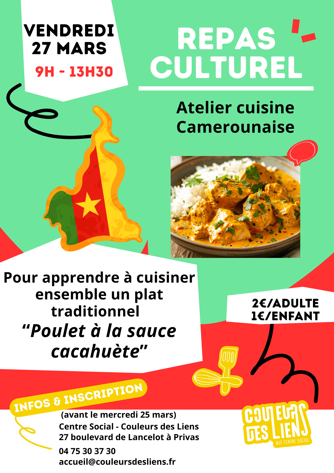 Repas culturel : atelier de cuisine camerounaise | Couleurs des Liens