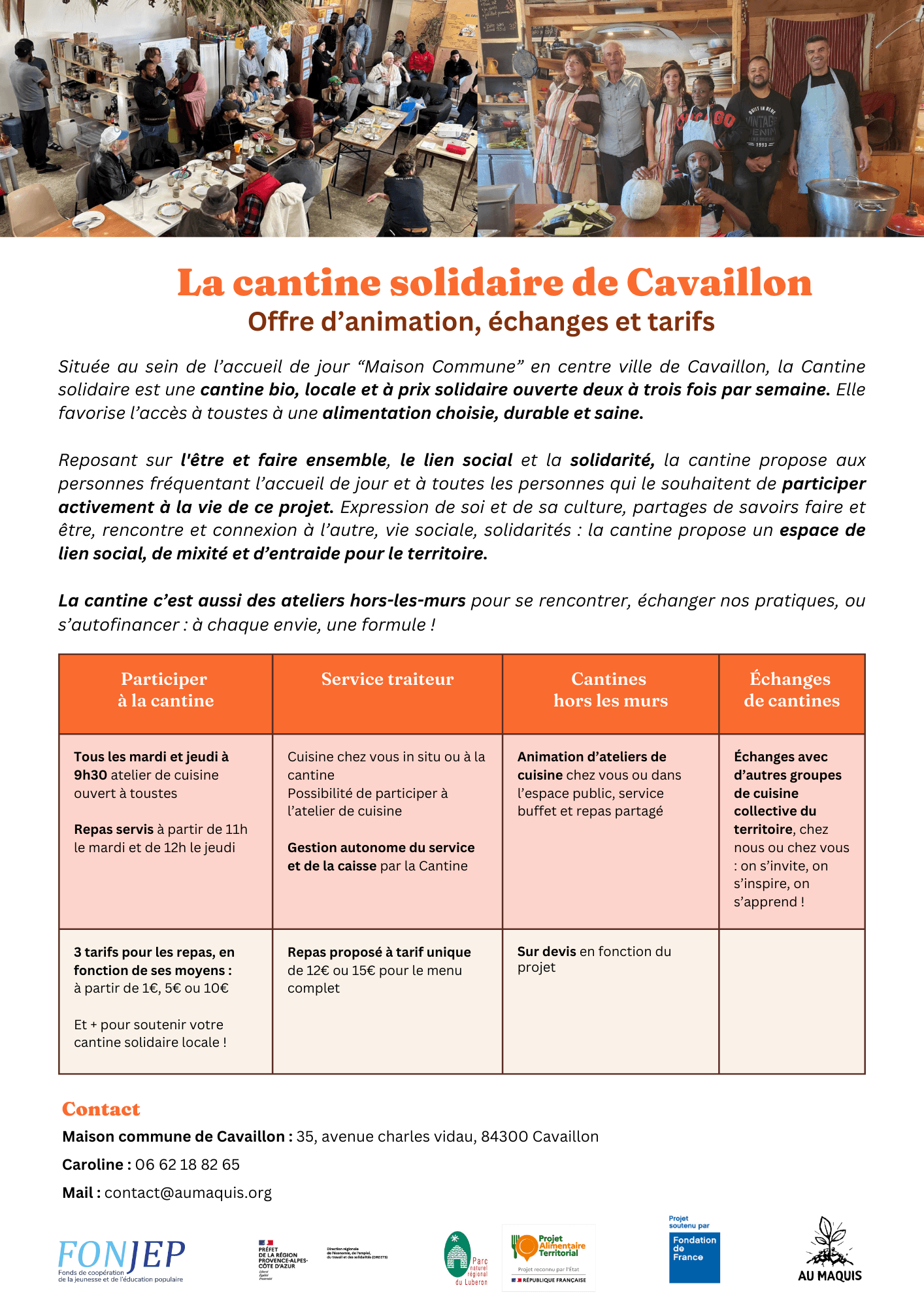 Connaissez-vous la Cantine solidaire de Cavaillon ? | Au Maquis